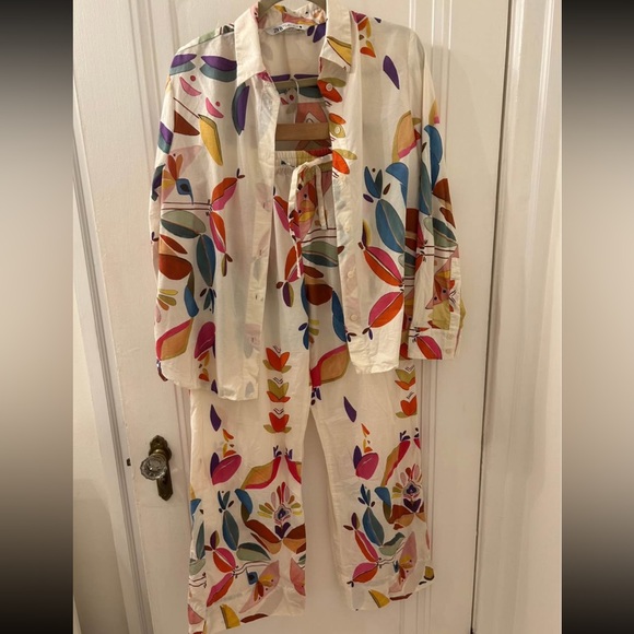 Zara Pants - Zara Colorful Leaf Print Set